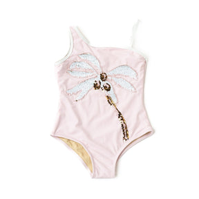 COCO PALM FLIP SEQUIN ONE PIECE SWIMSUIT - SHADE CRITTERS