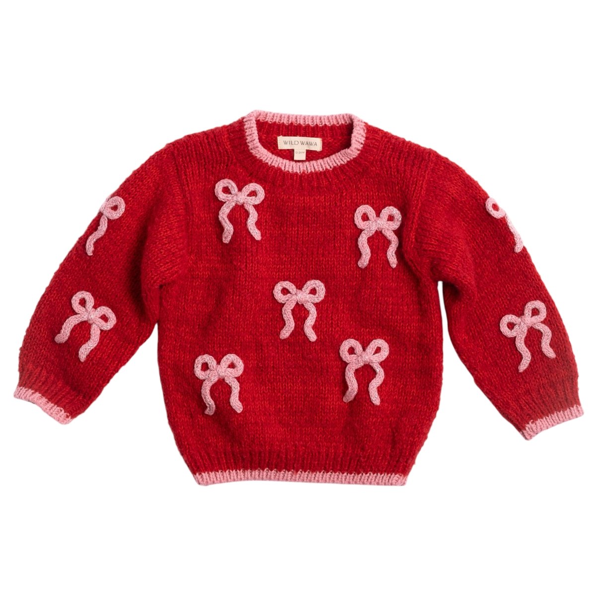 CRIMSON BOW SWEATER (PREORDER) - WILD WAWA - SWEATERS
