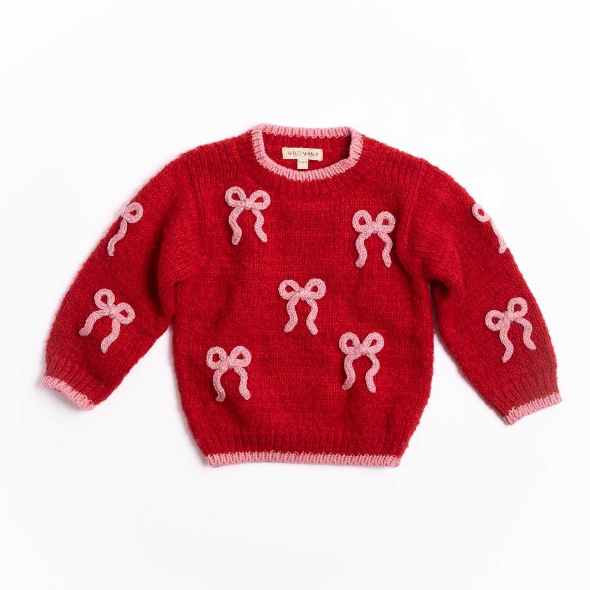 CRIMSON BOW SWEATER (PREORDER) - WILD WAWA