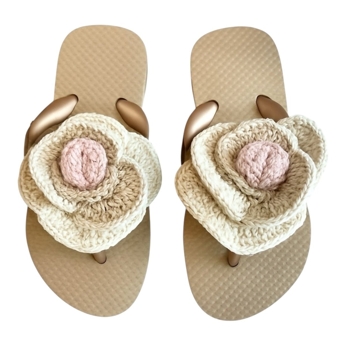 CROCHET FLORAL FLIP FLOP SANDALS (PREORDER) - PLANET SEA