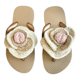 CROCHET FLORAL FLIP FLOP SANDALS (PREORDER) - PLANET SEA