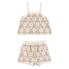 CROCHET LILI KNIT TANK AND SHORT SET - RYLEE + CRU - SET