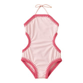 CROCHET TRIM CUTOUT ONE PIECE SWIMSUIT (PREORDER) - PLANET SEA