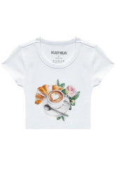 CROISSANT CAPPUCCINO TSHIRT (PREORDER) - KATIE J NEW YORK