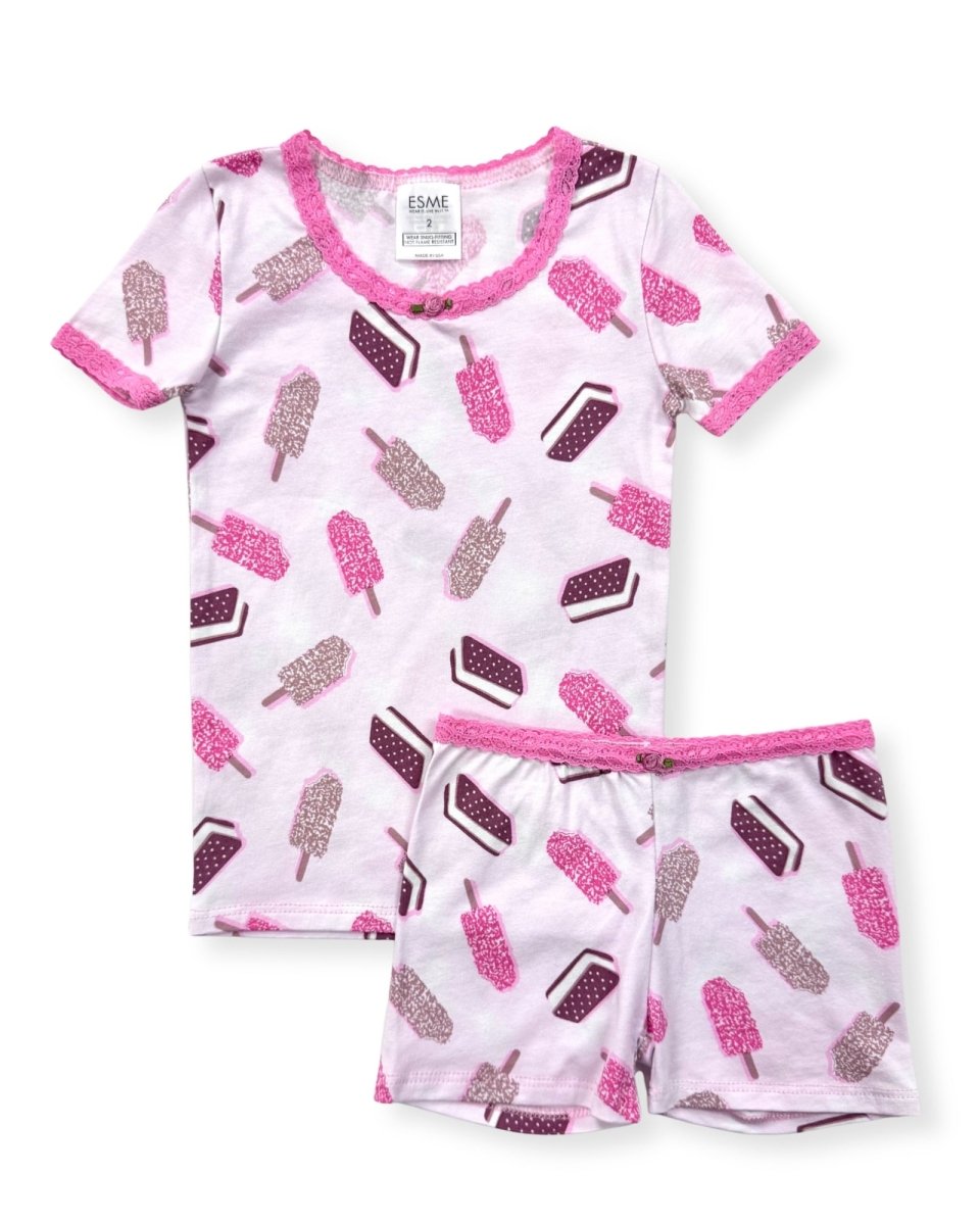 CRUNCH BARS SHORT SLEEVE/SHORTS PJS (PREORDER) - ESME
