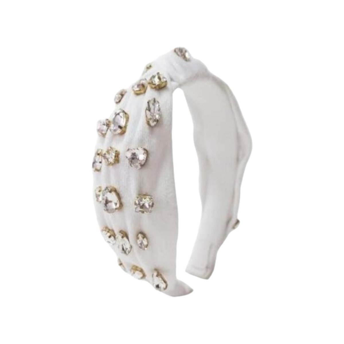 POWDER Ladies Cream Padded  Beaded Velvet Beaded Headband Powder Velvet Headband main image 3