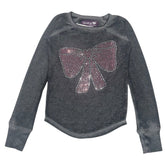 CRYSTAL BOW LONG SLEEVE TSHIRT - LONG SLEEVE TOPS