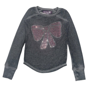 CRYSTAL BOW LONG SLEEVE TSHIRT - LONG SLEEVE TOPS