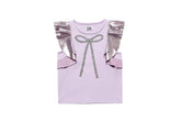 CRYSTAL BOW RUFFLE TOP (PREORDER) - MINI DREAMERS - SHORT SLEEVE TOPS