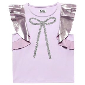 CRYSTAL BOW RUFFLE TOP (PREORDER) - MINI DREAMERS