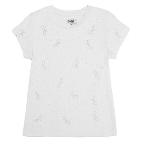 CRYSTAL BOW TSHIRT - SHORT SLEEVE TOPS