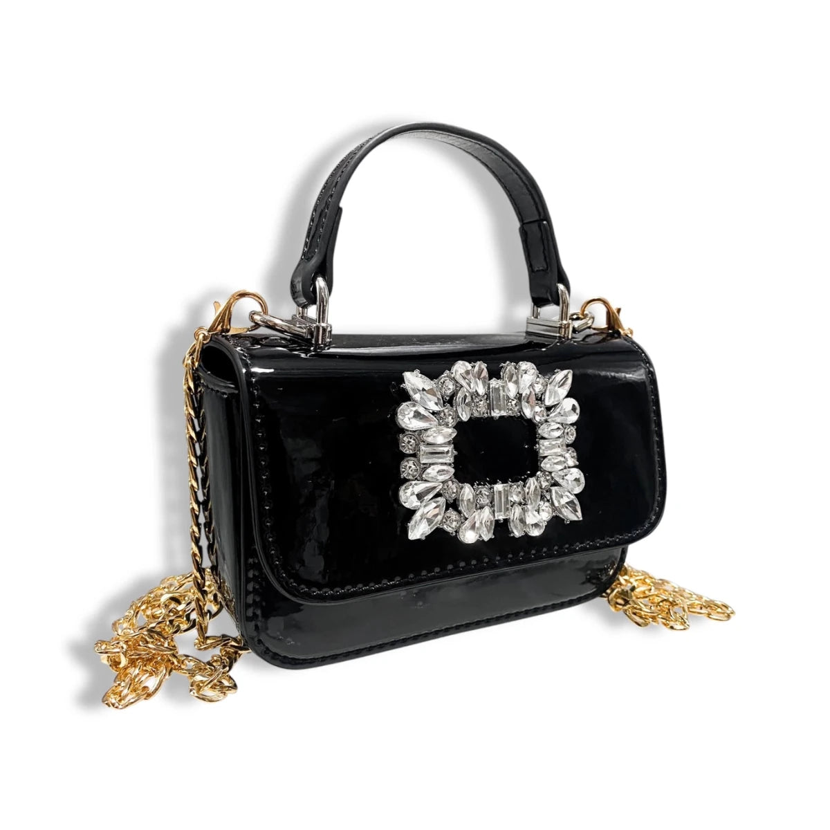 CRYSTAL BROOCH PATENT PURSE - DOE A DEAR