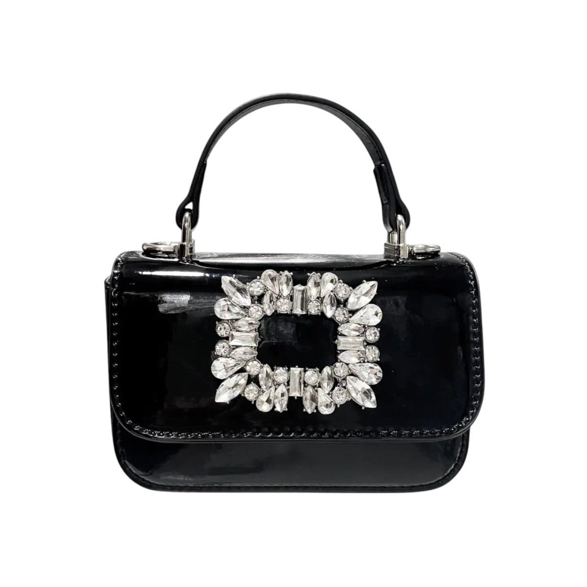 CRYSTAL BROOCH PATENT PURSE - DOE A DEAR