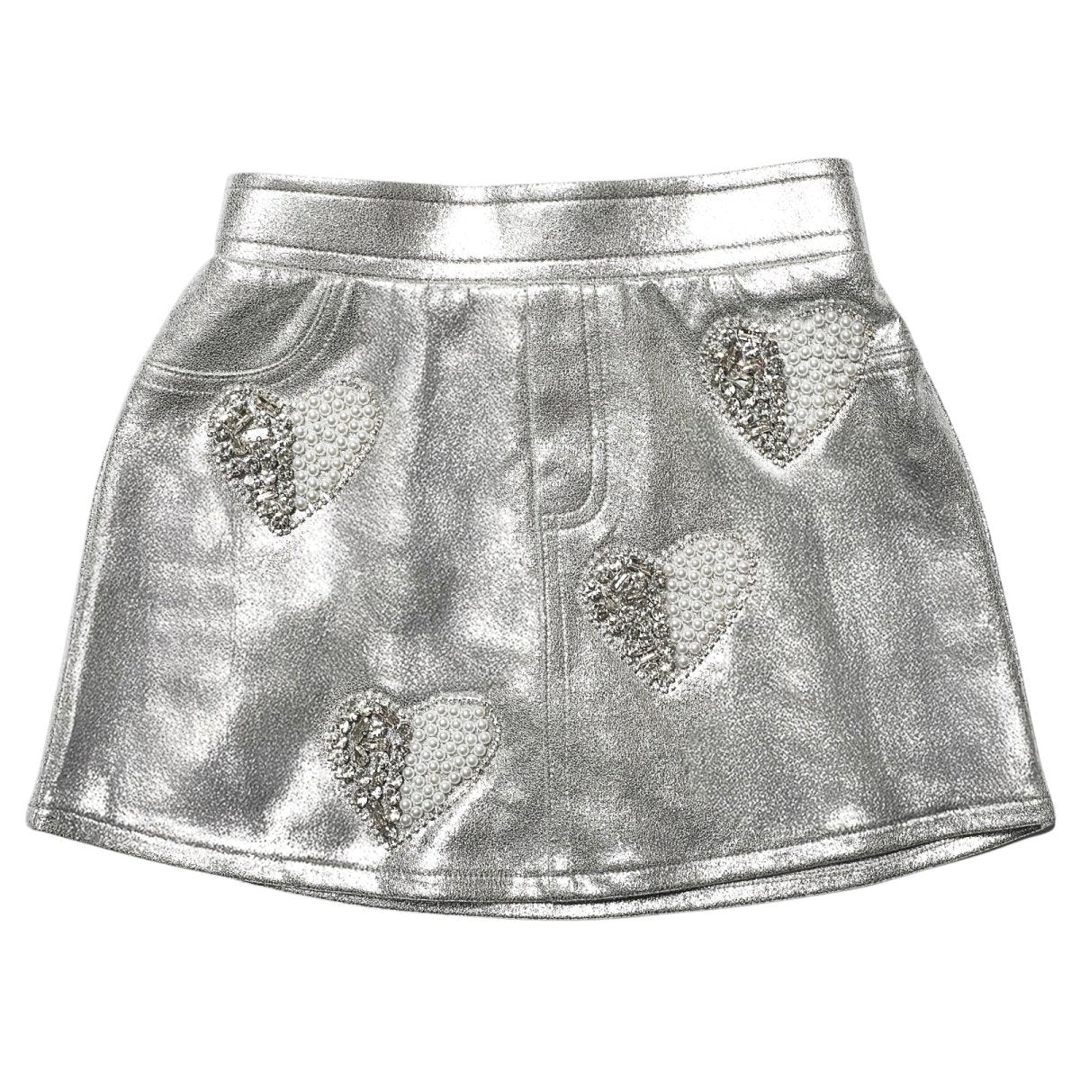 CRYSTAL HEART METALLIC SKORT (PREORDER) - MINI DREAMERS