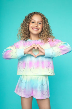 CRYSTAL HEARTS TIE DYE SHORTS (PREORDER) - MIA NEW YORK