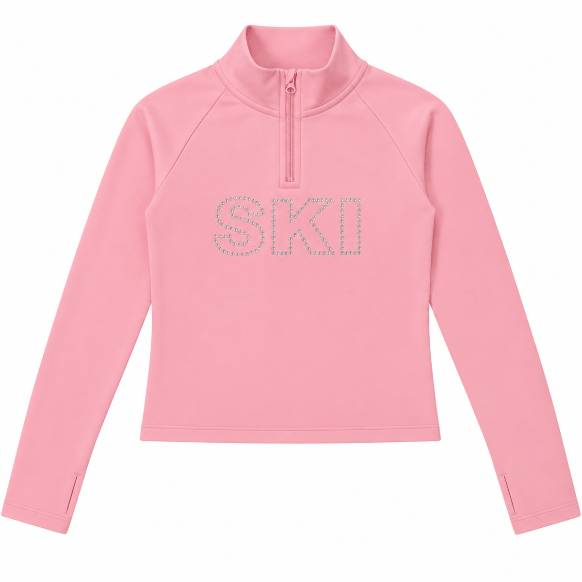 CRYSTAL SKI FLEECE ZIP LONG SLEEVE TOP - PARFUM DE FIT