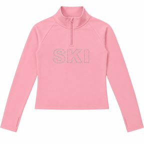 CRYSTAL SKI FLEECE ZIP LONG SLEEVE TOP - PARFUM DE FIT