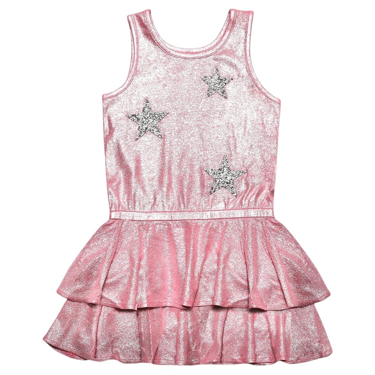 CRYSTAL STARS METALLIC TIERED DRESS (PREORDER) - MIA NEW YORK