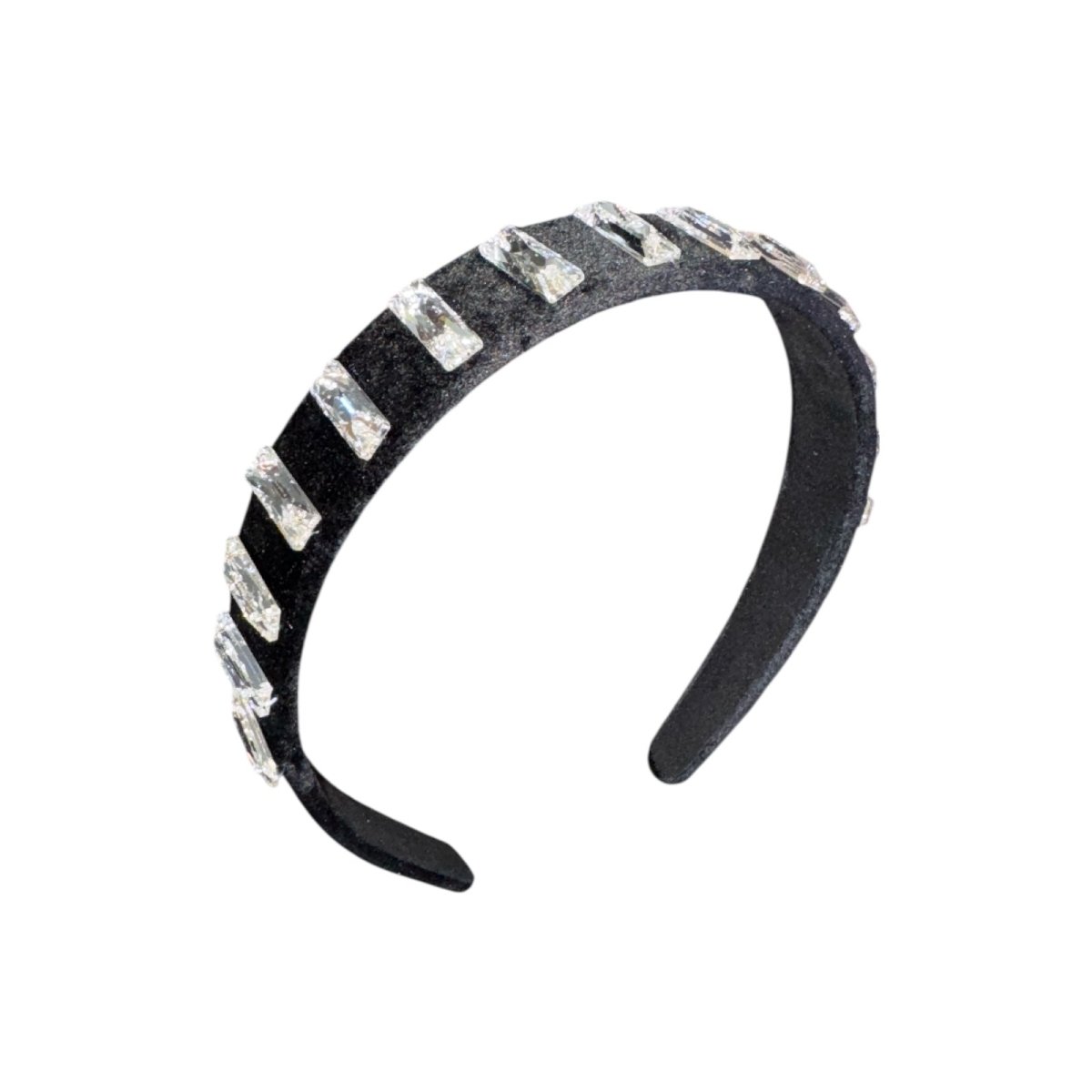 CRYSTAL STONE VELVET HEADBAND - HEADBANDS