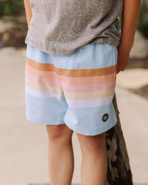 CRYSTAL STRIPE VOLLEY SWIM TRUNKS (PREORDER) - SWIM TRUNKS