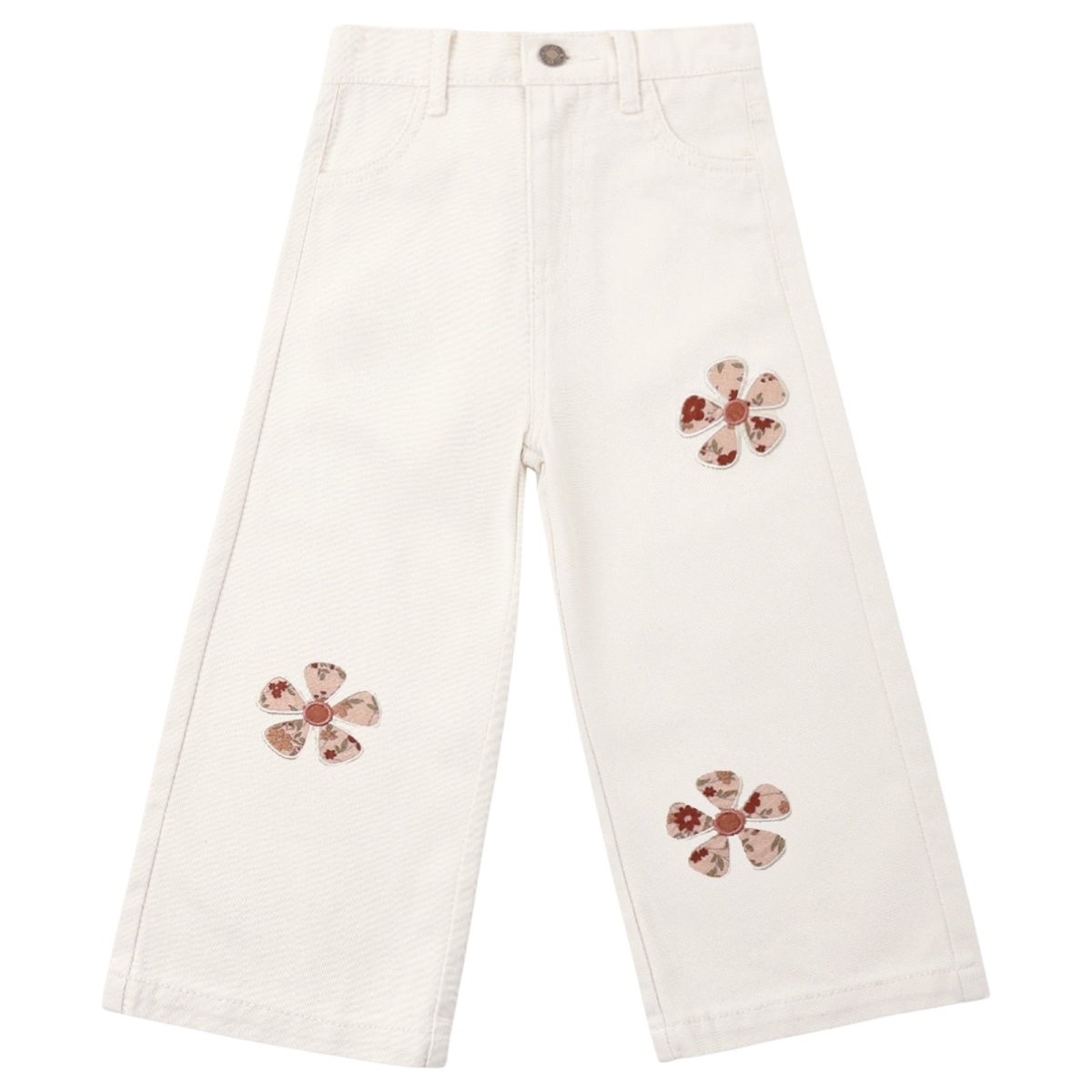 DAISY PATCHES STRAIGHT LEG DENIM PANTS - RYLEE + CRU - PANTS