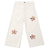 DAISY PATCHES STRAIGHT LEG DENIM PANTS - RYLEE + CRU - PANTS