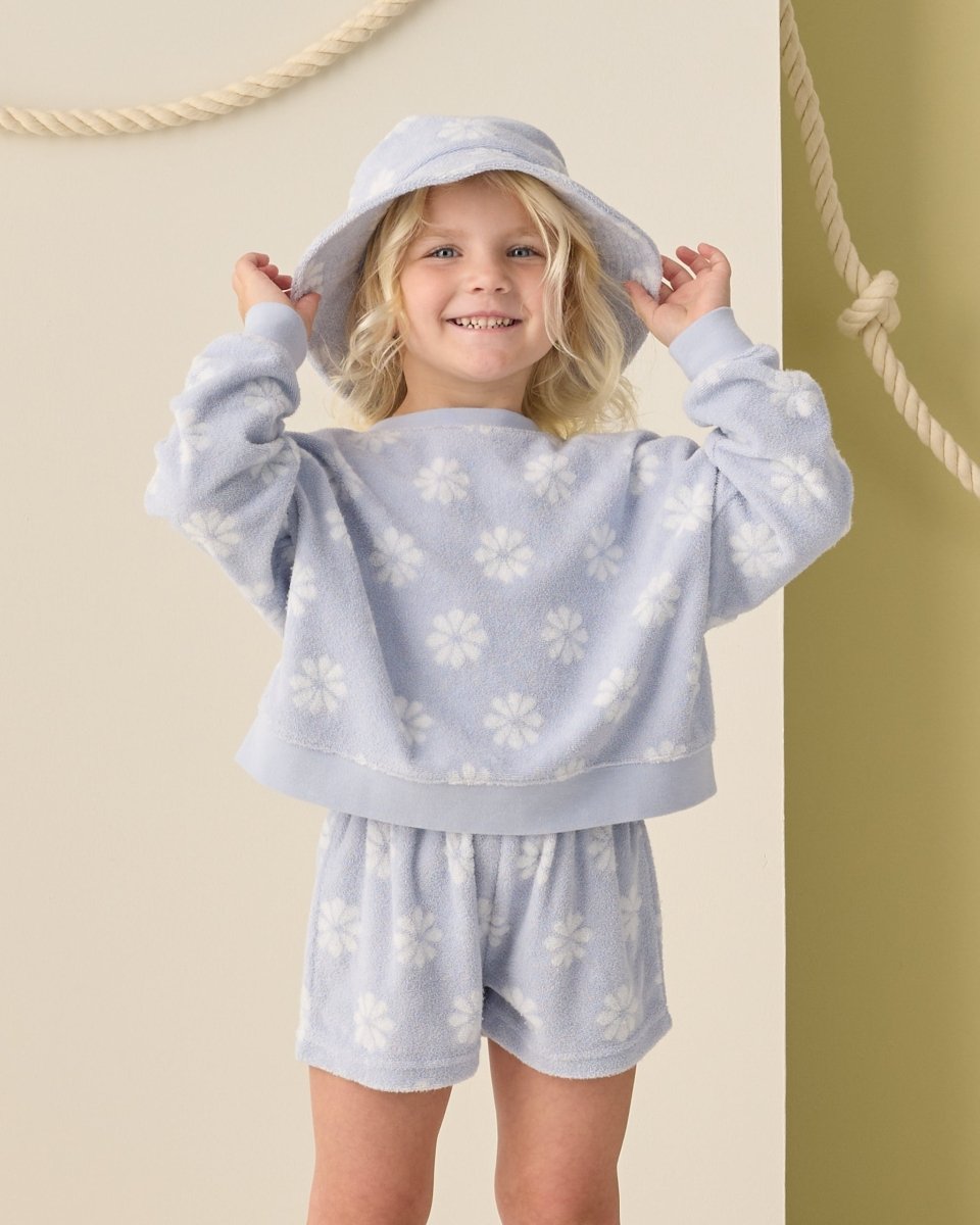 DAISY TERRY CLOTH SWEATSHIRT AND SHORTS SET - RYLEE + CRU