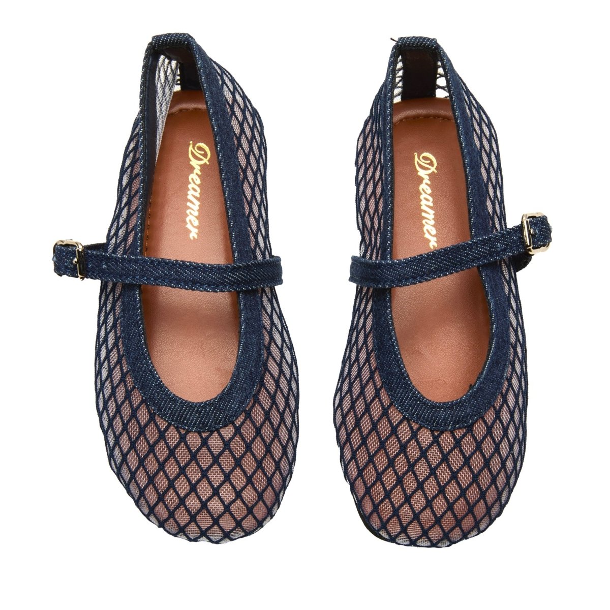 DENIM LALA MESH FLATS - MINI DREAMERS