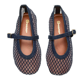 DENIM LALA MESH FLATS - MINI DREAMERS