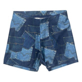 DENIM POCKETS BIKER SHORTS - TEREZ