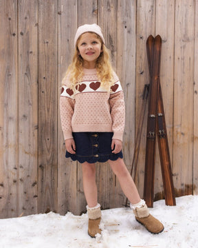 DENIM SCALLOP MINI SKIRT - RYLEE + CRU - SKIRTS