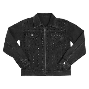 DENIM STUDDED JACKET (PREORDER) - JACKETS
