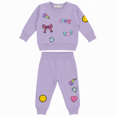 DOODLE PATCHES SWEATSHIRT AND SWEATPANTS SET - MISH MISH