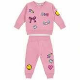 DOODLE PATCHES SWEATSHIRT AND SWEATPANTS SET - MISH MISH