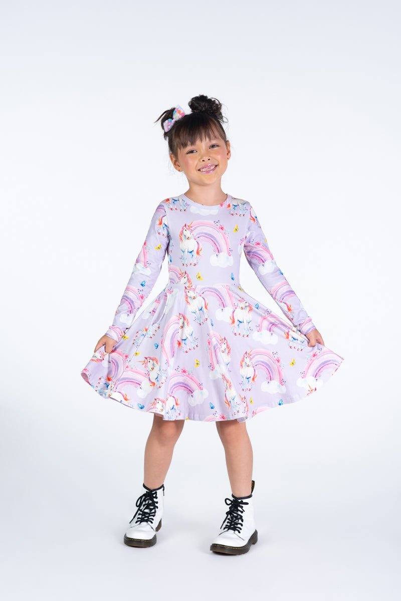 DREAMSCAPES WAISTED TWIRL DRESS (PREORDER) - ROCK YOUR BABY