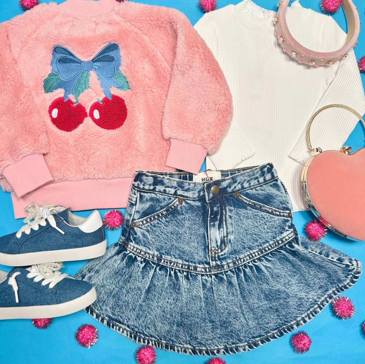 DREAMY DENIM SKIRT - HUXBABY