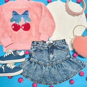 DREAMY DENIM SKIRT - HUXBABY