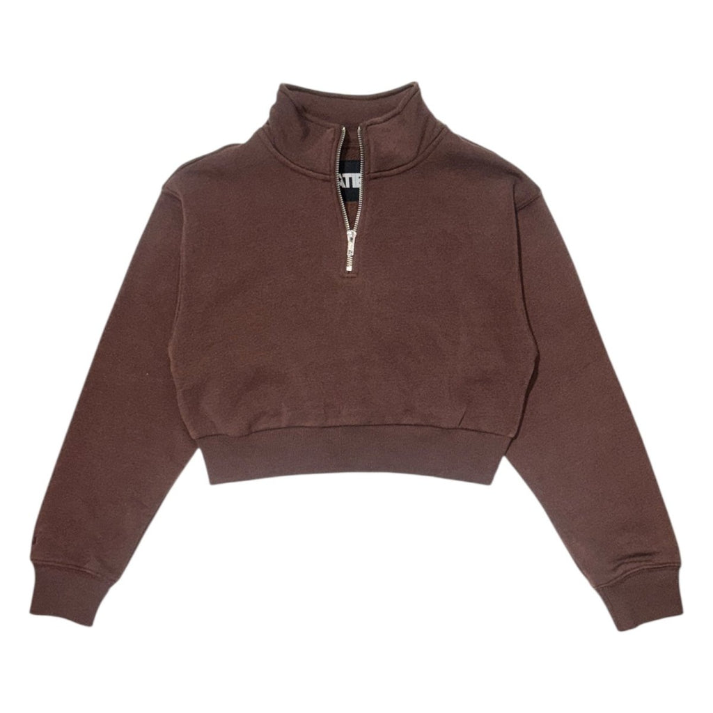 DYLAN CHOCOLATE ZIP SWEATSHIRT by KATIE J NYC | Kids Fashion