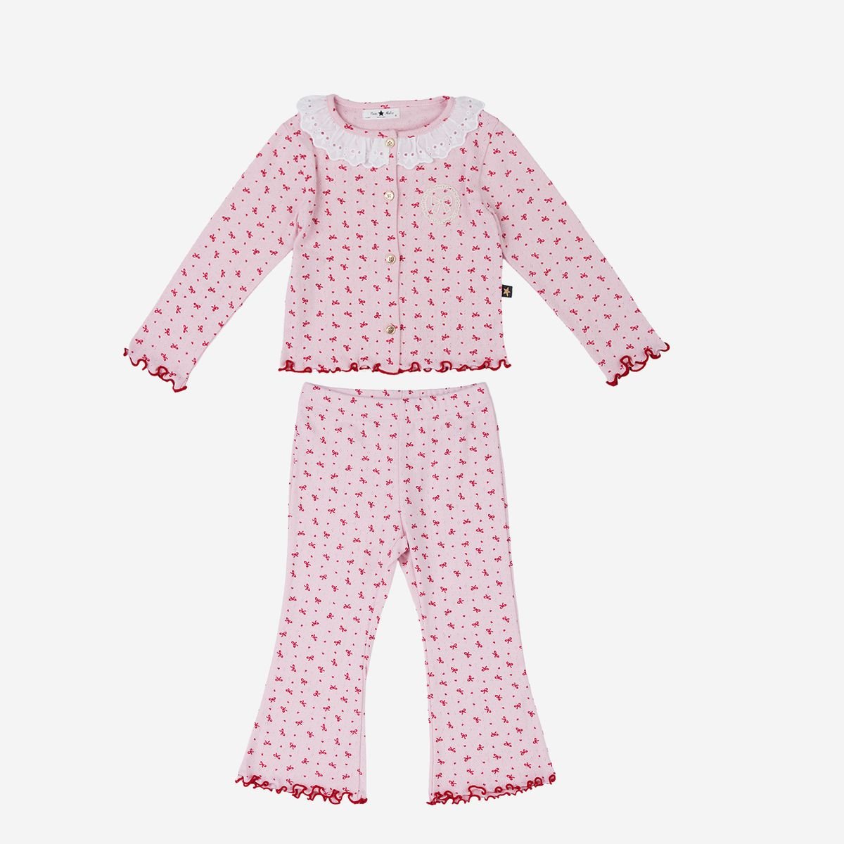 ELOWEN BOW CARDIGAN AND FLARE LEG PANTS SET - PETITE HAILEY
