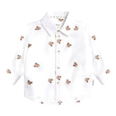 EMBROIDERED ALL OVER HUX BUTTON DOWN TOP (PREORDER) - HUXBABY