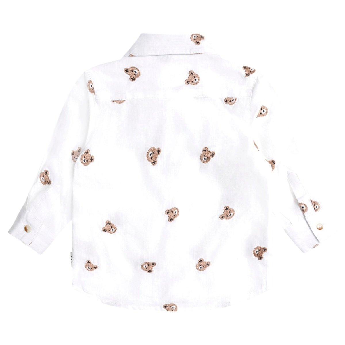 EMBROIDERED ALL OVER HUX BUTTON DOWN TOP (PREORDER) - HUXBABY