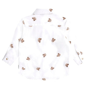 EMBROIDERED ALL OVER HUX BUTTON DOWN TOP (PREORDER) - HUXBABY