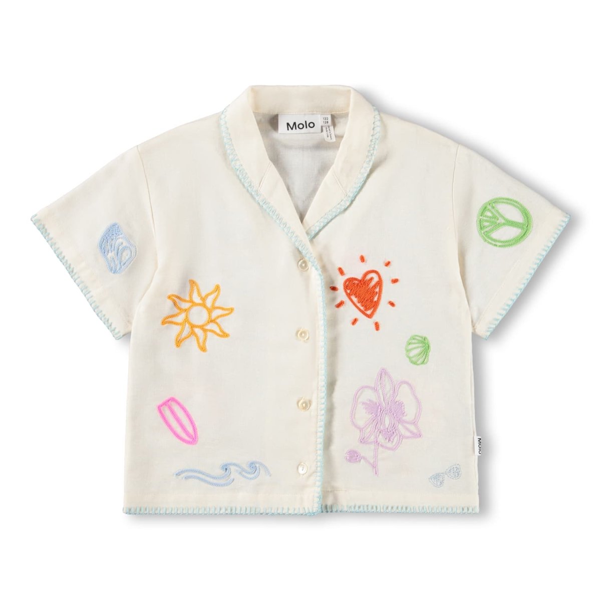 EMBROIDERED DOODLES ROSALLE BUTTON DOWN TOP (PREORDER) - MOLO