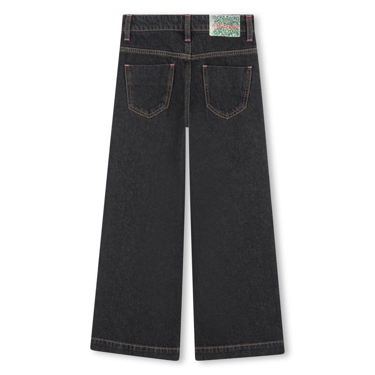 EMBROIDERED HEARTS DENIM WIDE LEG PANTS (PREORDER) - BILLIEBLUSH