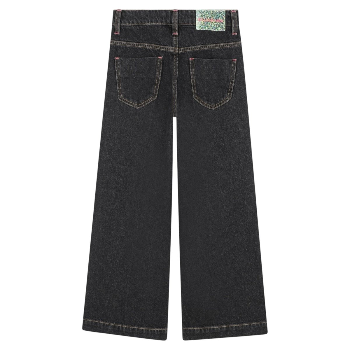 EMBROIDERED HEARTS DENIM WIDE LEG PANTS (PREORDER) - BILLIEBLUSH