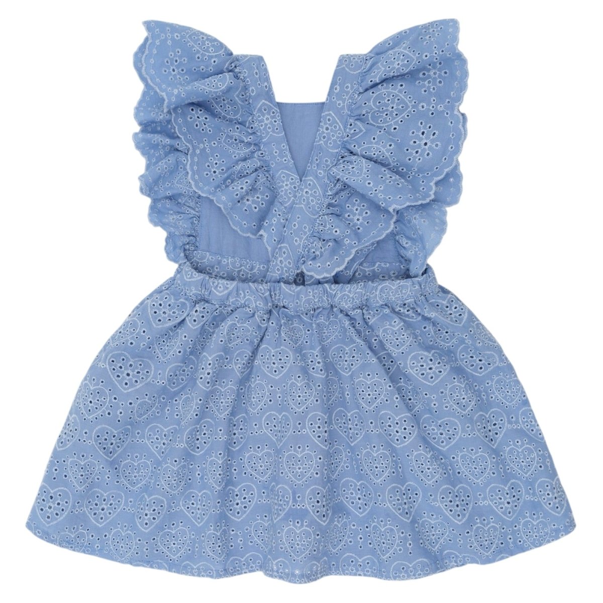 EMBROIDERED HEARTS FRILL DRESS - HUXBABY