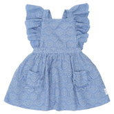 EMBROIDERED HEARTS FRILL DRESS - HUXBABY
