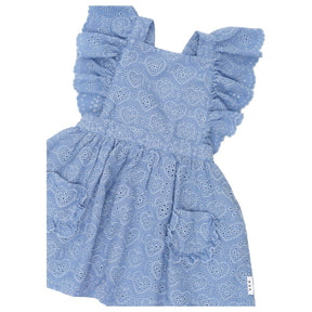 EMBROIDERED HEARTS FRILL DRESS - HUXBABY