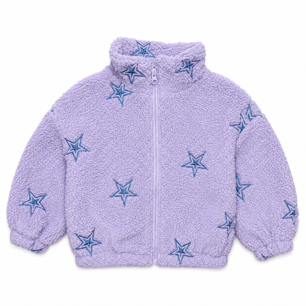EMBROIDERED STARS FUZZY SHERPA JACKET - CHASER KIDS