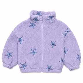 EMBROIDERED STARS FUZZY SHERPA JACKET - CHASER KIDS - JACKETS